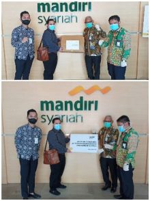 Mandiri Syariah Region I Medan Serahkan APD dan Masker ke RS Rujukan Covid19 di Kota Medan