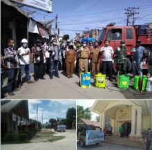DPD IPK Kabupaten Toba Bersama PAC IPK Laguboti Semprotkan Cairan Desinfektan 12000 Liter Bantuan PT.TPL,Tbk