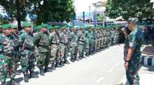 Ratusan TNI-AD Dikerahkan untuk Pengamanan Pilkades Serentak di Madina