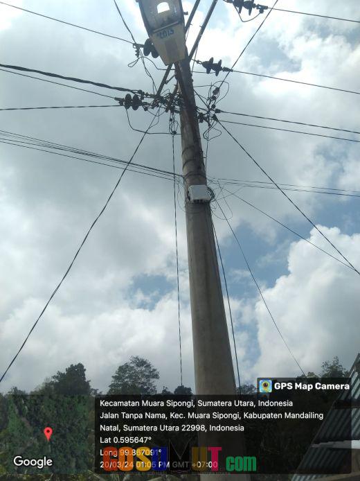 PT SKYNET Network Bersama Nekat Tempelkan Kabel Internet ke Tiang PLN di Muarasipongi Madina