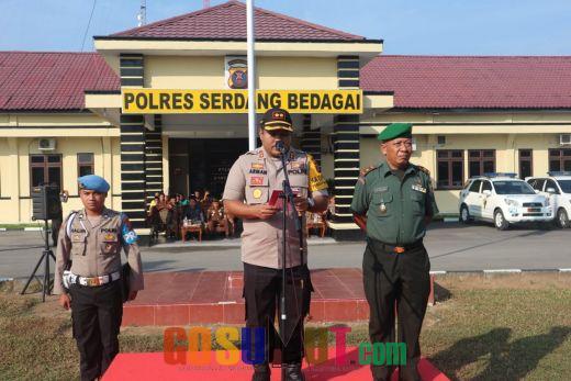 Jelang Pemilu 2019, Polres Sergai Kerahkan 514 Personil dan Dibantu 100 Personil TNI