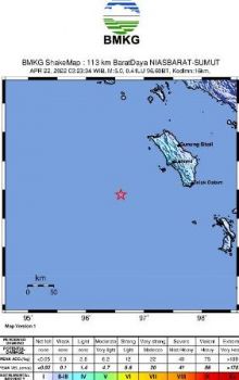 Gempa Bumi M 5.0 SR, Guncang Nias Barat