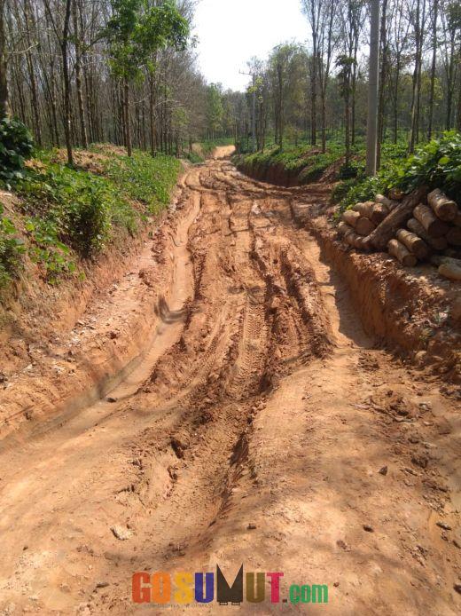Akses Jalan Kabupaten Asahan Menuju Tomuan Holbung Hancur Tak Bisa Dilintasi