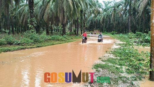 Sungai Sutam Meluap, Kecamatan Sosa Timur Palas Dikepung Banjir