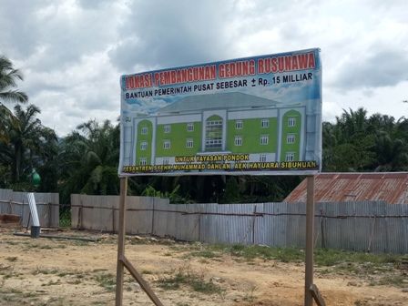 Pembangunan Rusunawa di Ponpes Syekh Mhd Dahlan Aek Hayuara Sibuhuan mulai dikerjakan