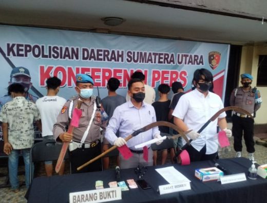 Terlibat Penyerangan dan Perampokan, 9 Anggota Geng Motor di Medan Diringkus Petugas Gabungan