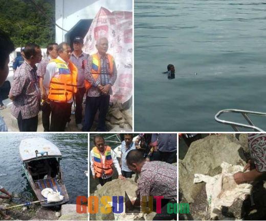 Bupati,Wakil Bupati, Kasat Reskrim Polres Tobasa Sidak dan Temukan Puluhan Goni Ikan Mati Ditenggelamkan di Danau