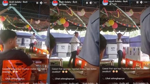 Benar, Video Seorang Pria Memasukkan Surat Suara dari Kantong Plastik ke Kotak Suara di TPS Pidie, Aceh