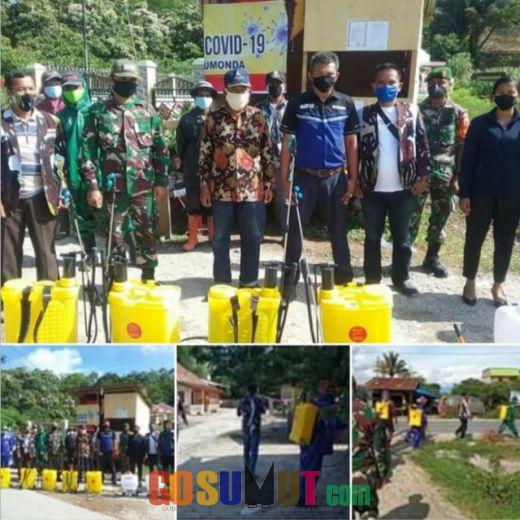 PAC IPK Kec Siantar Narumonda Bersama Kades Narumonda III Semprotkan Desinfektan ke Jalan dan Rumah Penduduk 4 Desa