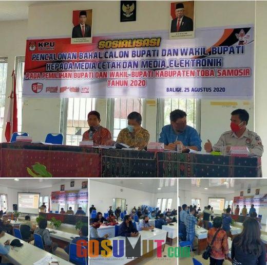 KPUD Kab,Toba Sosialisasikan Pencalonan Bacalon Bupati/Wakil Bupati Sukseskan Pemilukada Lanjutan 2020 Kepada Insan Pers
