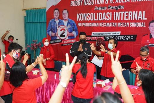 Ampun Bang Jago Sambut Bobby Nasution di Konsolidasi PDI-P Sunggal