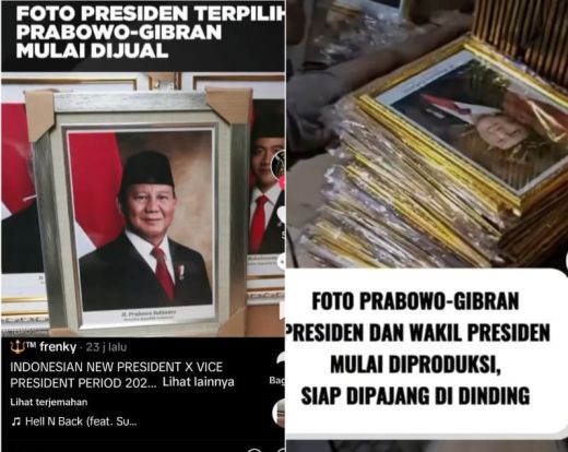 [Salah] Foto Prabowo-Gibran Presiden dan Wakil Presiden Mulai Diproduksi, Siap Dipajang di Dinding