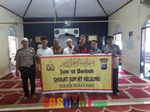 Polsek Medan Baru Jumat Berkah di Masjid Al-Anas