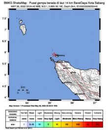 Gempa Bumi 3.1 SR Guncang  Sabang