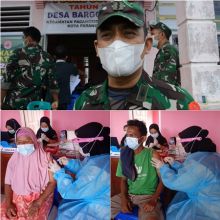 Kodim 0212/TS Gelar Vaksinasi Massal Dalihan Natolu di Desa Bargot Topong