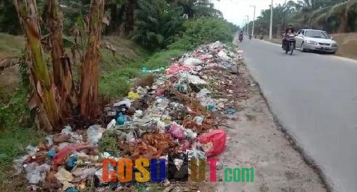 Tumpukan Sampah Di Jalan Umum Seibuluh -Lubuk Bayas  Merusak Pandangan Menuju Objek Wisata