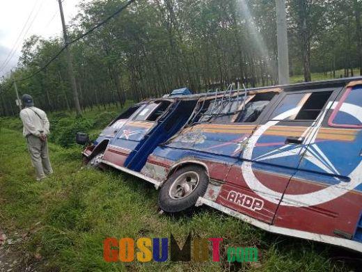 Bus Pembawa Rombongan Pelayat Alami Kecelakaan di Simalungun