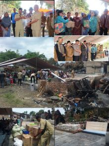 Bupati Tobasa Berikan Bantuan kepada 14 KK Korban Kebakaran Rumah di Desa Simpang Siguragura