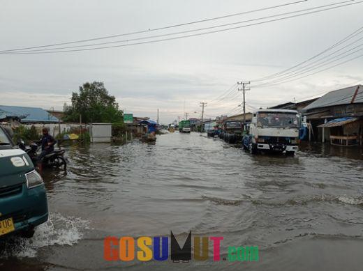 Banjir Rob Terjang Pemukiman Warga Belawan