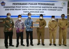 Pemkab Aceh Utara Terima Piagam WTP 6 Kali Berturut-turut