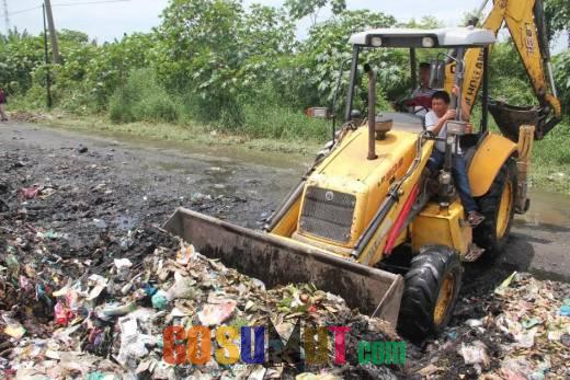 Dinas Kebersihan Bersihkan TPS Liar di Medan Johor