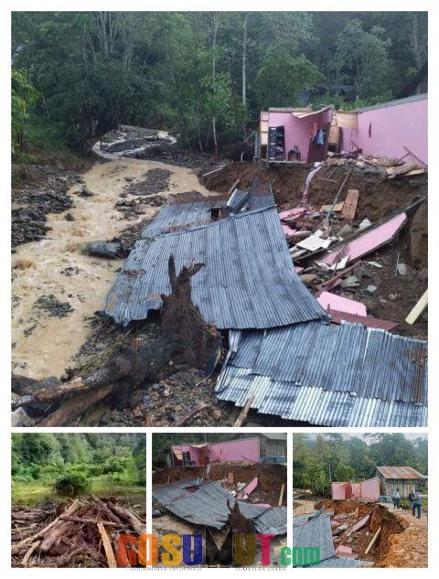 Hujan Lebat di Toba, Sungai Pokkahan Desa Jangga Dolok Meluap, 1 Rumah Hancur