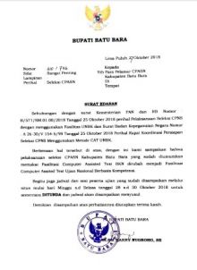 Pelaksanaan Tes CPASN Kabupaten Batubara Ditunda