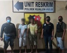 Pencuri Ternak Asal Riau Digiring ke Sel Tahanan Polsek Kualuh Hulu