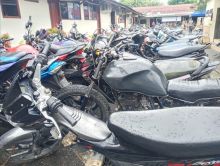 Pakai Knalpot Blong, 52 Sepeda Motor Parkir di Mapolres Padangsidimpuan