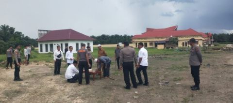 Tim Badan Hisab Rukyat Kemenag Palas Tetapkan Titik Koordinat Kiblat Pembangunan Masjid Polres Palas