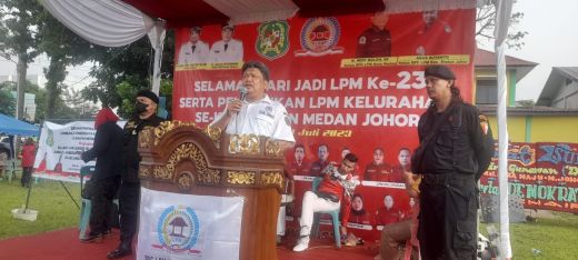 Pelantikan LPM Kelurahan se Medan Johor, Rolel Harahap Ingatkan Lembaga Pemberdayaan Masyarakat Wajib High Politic