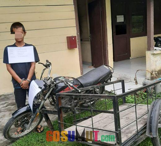 Kurang dari 24 Jam, Sat Reskrim Polsek Simpang Empat Tangkap Pencuri Becak Motor