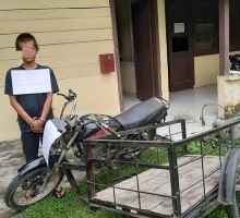 Kurang dari 24 Jam, Sat Reskrim Polsek Simpang Empat Tangkap Pencuri Becak Motor